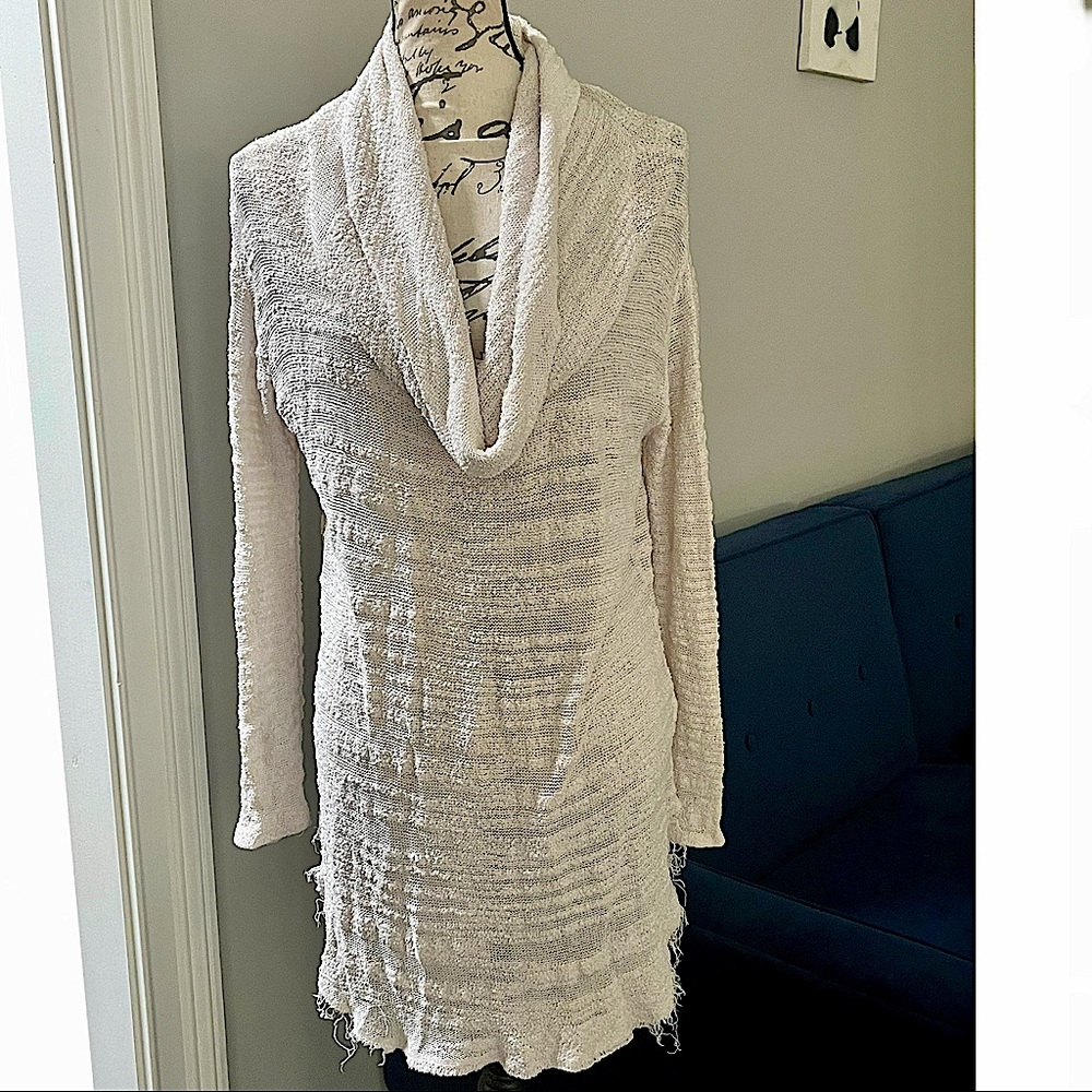 Free People Cream Cowl Neck Sweater